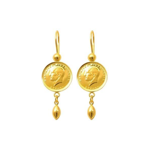 Ata Çeyrek Arpa Küpe 22 Ayar Altın - Image 1