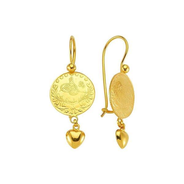 Reşat Altınlı Kalpli Küpe 5.50 Gram 22 Ayar Altın - Image 1