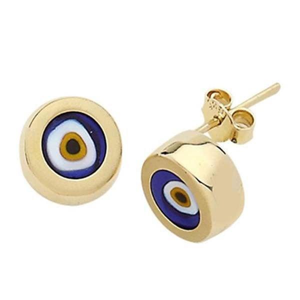Küpe Nazarboncuğu Mineli 1,55 Gram 14 Ayar Altın - Image 1