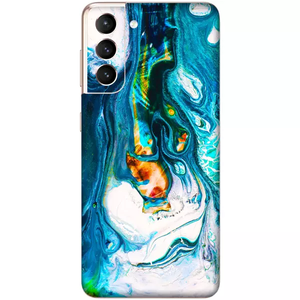 Papscover Samsung S21 Kaplama Mavi Buzul Yağlı Boya - Image 1