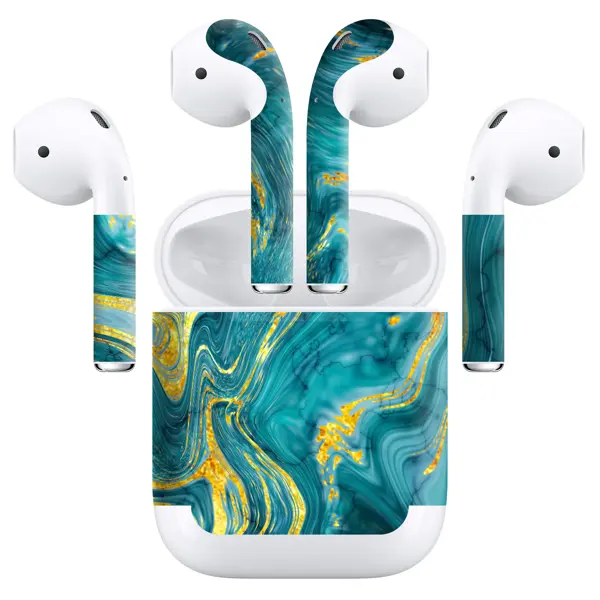 Papscover Airpods (Gen 2 No Wireless) Kaplama Mistik Turkuaz Dalga - Image 1