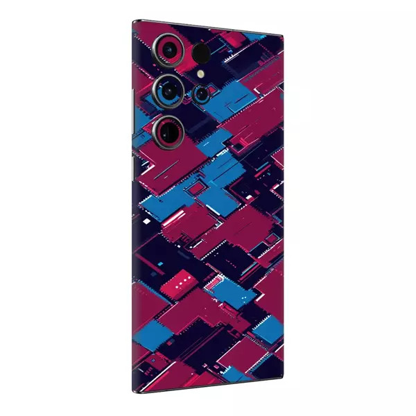 Papscover Samsung S23 Ultra Kaplama Bordo Mavi Pixel - Image 1