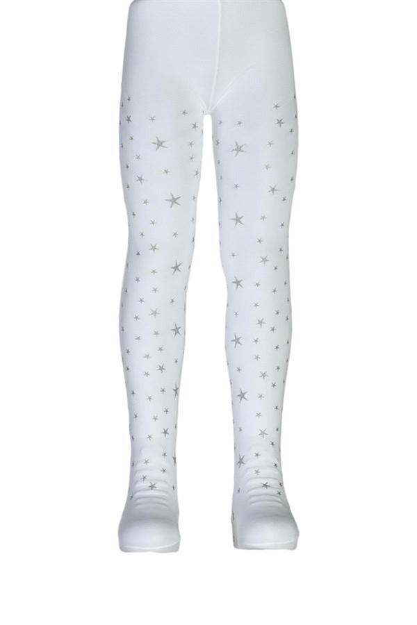 Kız Çocuk Mus Külotlu Çorap Simli Mikro 50 den Rüya Desenli Dore FLR795 - Image 1