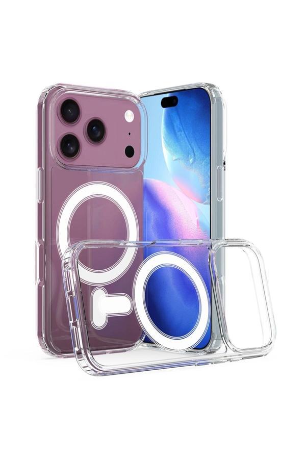 Tpt İphone 17 Pro İçin Uyumlu Mag-Safe Şeffaf Kılıf – Sert + Esnek Malzeme, Darbeye Dayanıklı Kapak - Image 1