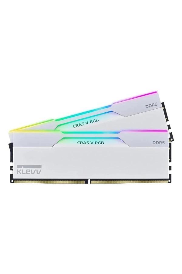 Klevv Cras V Rgb 64Gb (2X32Gb) 6400Mhz Cl32 Ddr5 Heatsink Brilliant White Ram - Image 1