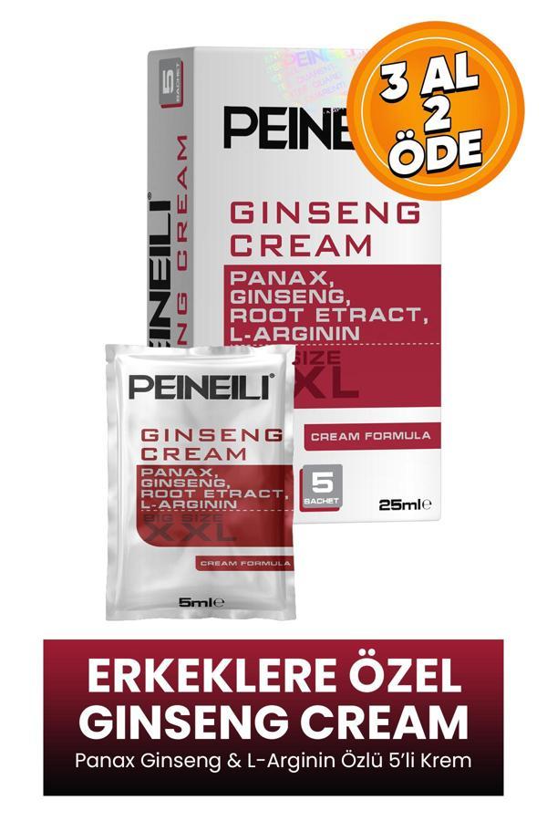Peineili Erkeklere Özel Ginseng Cream Panaxlı Root Etract L- Argının Xxl Krem 5'Li 25 Ml - Image 1