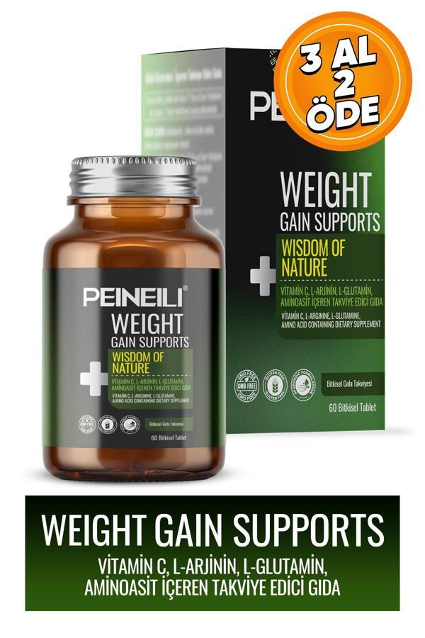 Peineili Weıght Gain Supports Vitamin C, L-Arjinin, L-Glutamin, İçeren Takviye Edici Gıda 60 Bitkisel Tablet - Image 1