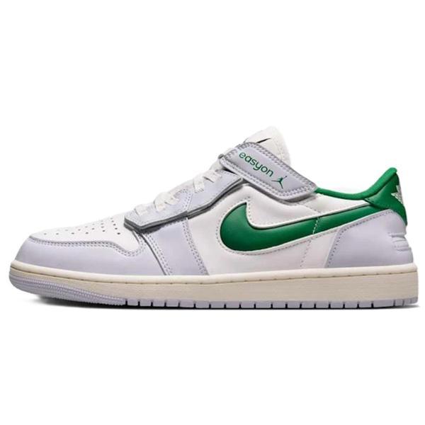 Nike Air Jordan 1 Low Flyase  Mens Leather Sneaker Hakiki Deri Lastik Bağcıklı Erkek Günlük Spor Ayakkabı Beyaz - Image 1