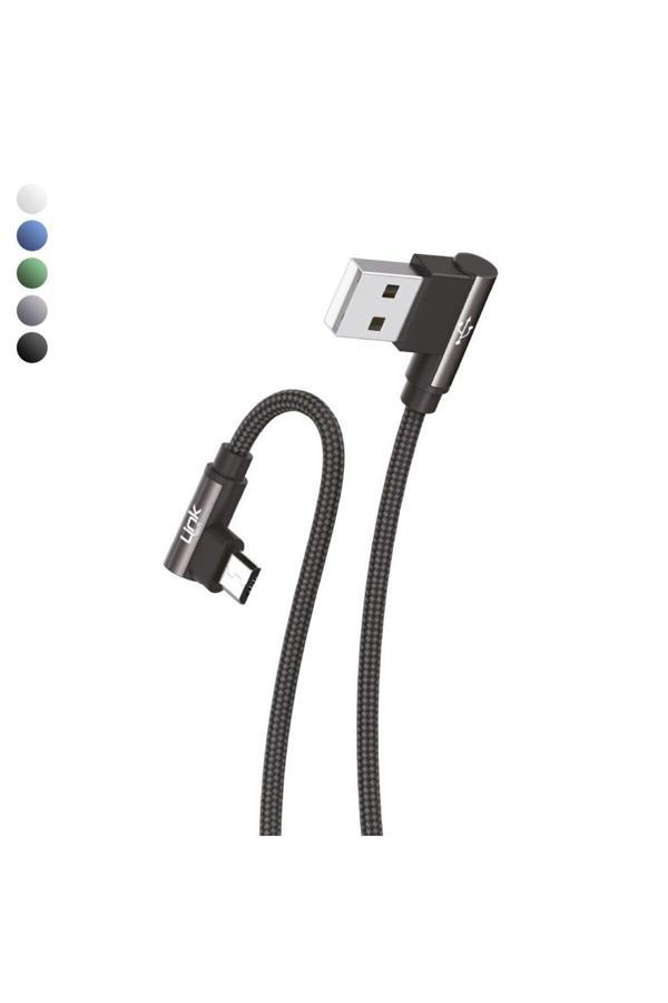 Linktech K592 Safe Micro Usb 90 Derece Data/Şarj Kablosu 3A 1.5Mt - Image 1