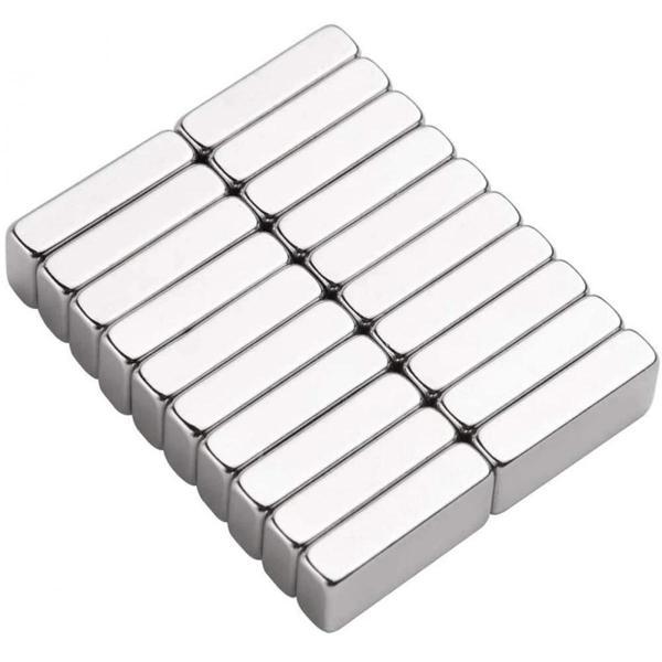 20 Adet 20x10x5 Mm Neodyum Magnet N35 Güçlü Mıknatıs Köşeli Ve Dayanıklı Nikel Kaplama - Image 1