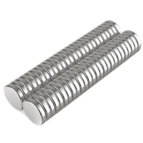 50 Adet 10x2mm Yuvarlak Neodyum Mıknatıs Güçlü Magnet Nikel Kaplamalı - Image 1