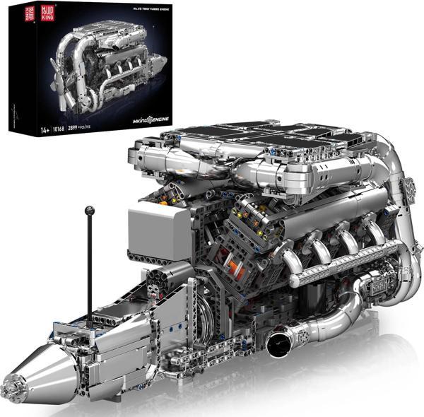 Mould King Mini V8 Çift Turbo Motor Model Kiti, Yapı Blokları - 2899+ Parça - Image 1