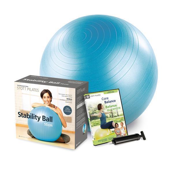 Merrithew Health & Fitness Stability Ball Plus Power Pack - 55cm (Blue - English/French) (DV-82306) - Image 1