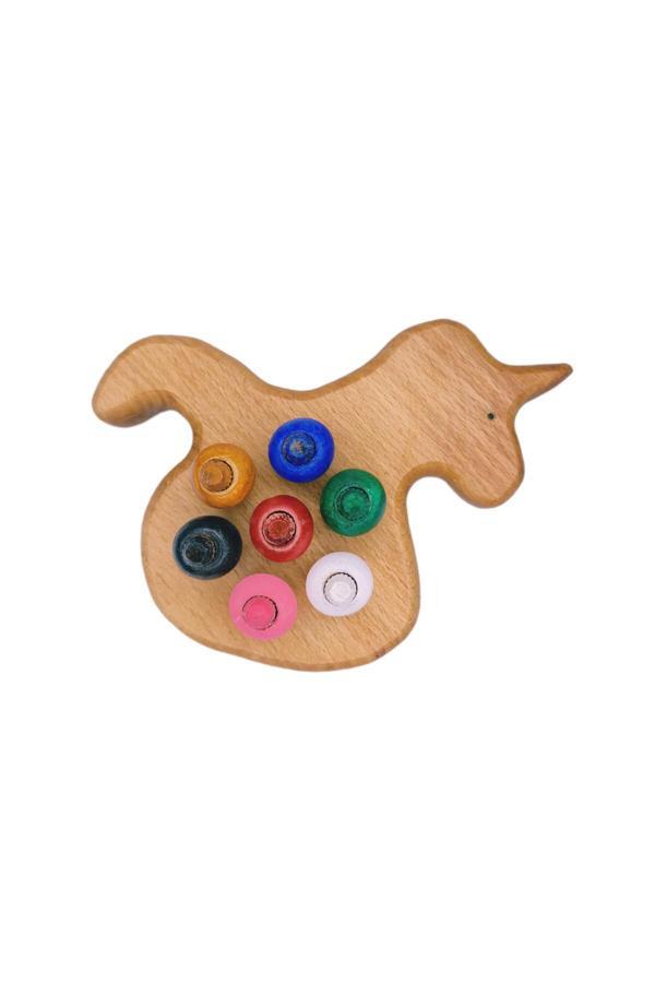 Sevimli Hayalet Boncuk Dizme Oyunu Ahşap Unicorn - Image 1