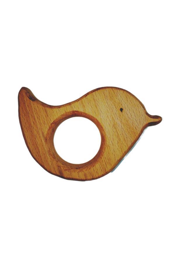 Sevimli Hayalet Diş Kaşıyıcı Kuş Doğal Ahşap - Image 1