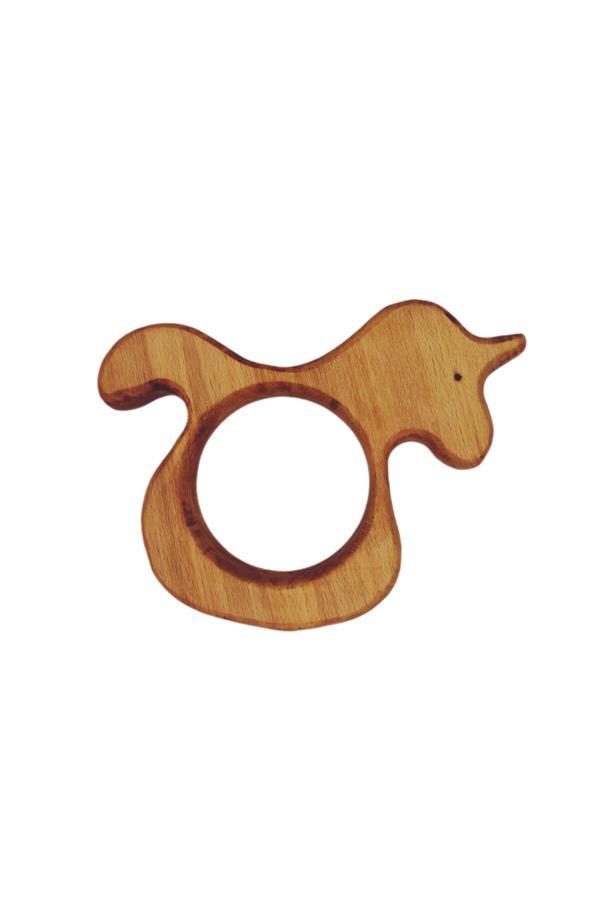 Sevimli Hayalet Diş Kaşıyıcı Unicorn Doğal Ahşap - Image 1