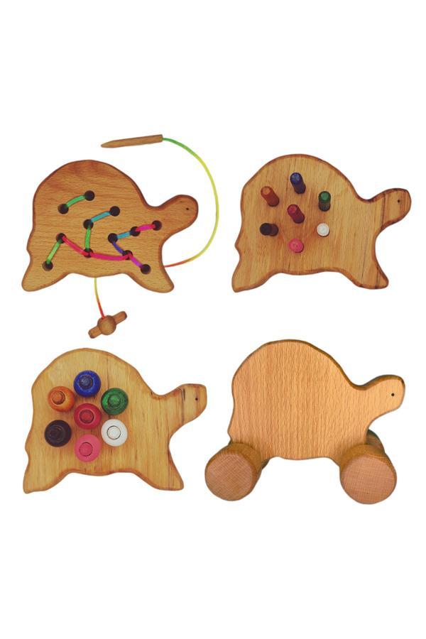Sevimli Hayalet Okul Öncesi Eğitim Montessori Kaplumbağa Seti 4'Lü Oyuncak - Image 1