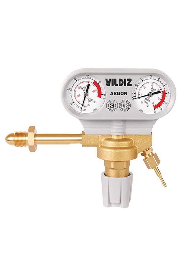 Yıldız Gaz Armatürleri 5340S Basınç Düşürücü Argon Saat Manometreli G 5/8" 21 L/Min - Image 1