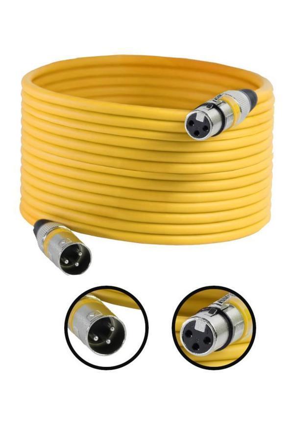 Midex MXL-20M-YLW Kaliteli XLR TO XLR 20 mt. Mikrofon Kablosu - Image 1