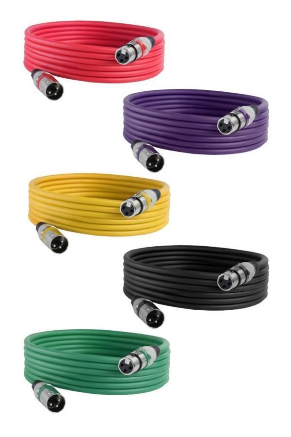 Midex MXL-5M-5x Kaliteli XLR TO XLR 5 mt. Mikrofon Kablosu (5 Adet 5 Renk) - Image 1