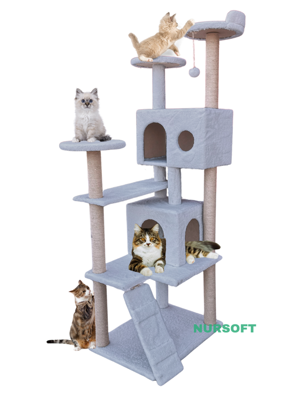 Nursoft Kule Kedi Evi Tırmalama - Image 1