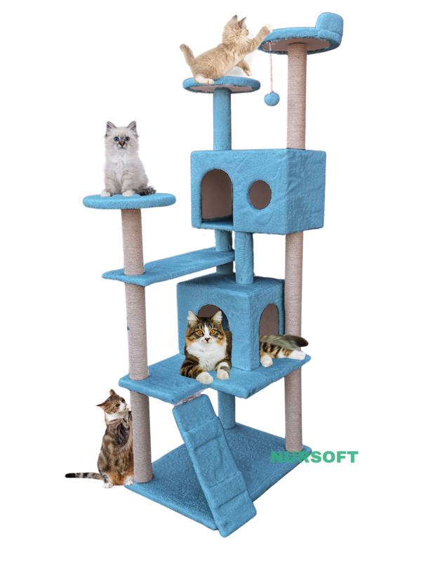 Nursoft Kule Kedi Evi Tırmalama - Image 1