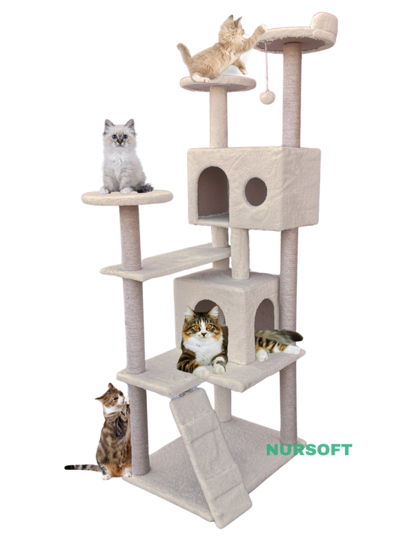 Nursoft Kule Kedi Evi Tırmalama - Image 1