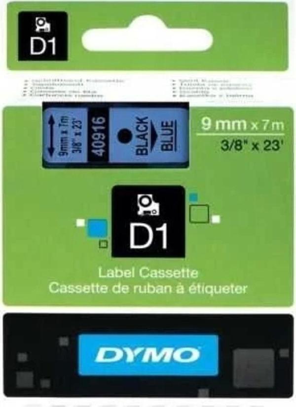 Dymo D1 Şerit 9 Mm X 7 Metre Mavi/ Siyah 40916 - Image 1