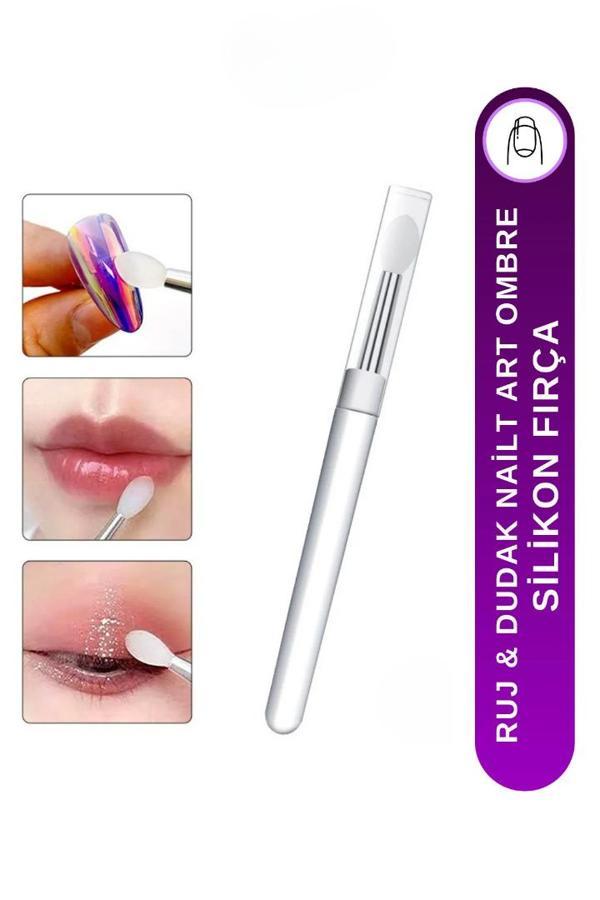 Fontenay Silikon Ruj Dudak Fırçası Pürüzsüz Dudak Boyama Aparatı & Tırnak Nail Art Ombre Silikonu - Image 1