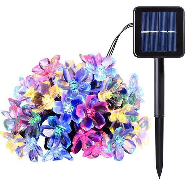 ALLY 7M 50 Kiraz Çiçeği Solar Güneş Enerjili Dış Bahçe Aydınlatma Su Geçirmez Led - Image 1