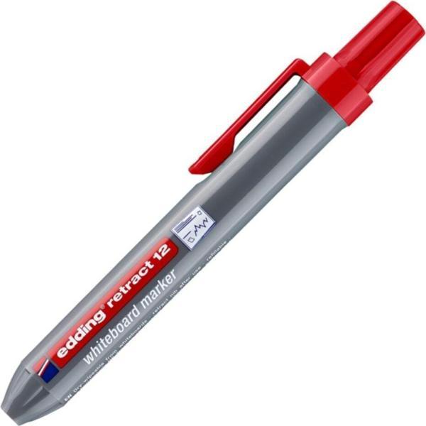 Edding Retract12 Beyaz Yazı Tahtası Kalemi 1,5-3Mm Yuvarlak Uçlu Kırmızı (10 Lu Paket) - Image 1