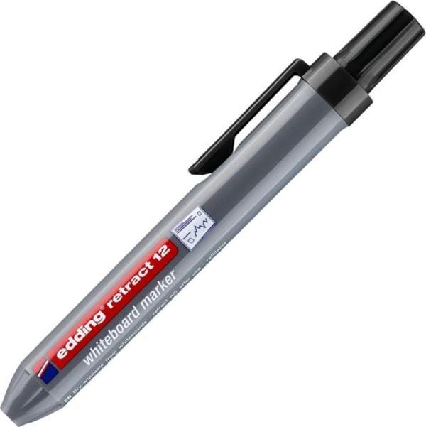 Edding Retract12 Beyaz Yazı Tahtası Kalemi 1,5-3Mm Yuvarlak Uçlu Siyah (10 Lu Paket) - Image 1