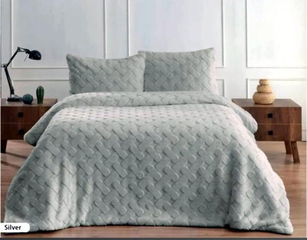 Merinos Diamond Kürk Comforter Set, Çift Kişilik Yorgan Seti (220x240)-Pietra Gri - Image 1