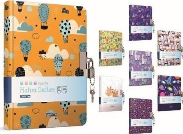 Gıpta Kilitli İp Dikişli Sert Kapak Hatıra Defteri 17X24Cm 120 Yaprak - Image 1