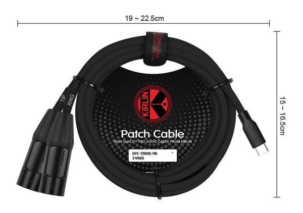 Kirlin Cable UYC-390XE 5MT BK Kablo TYPE-C / 2 x XLR Erkek Jak 5 METRE - Image 1