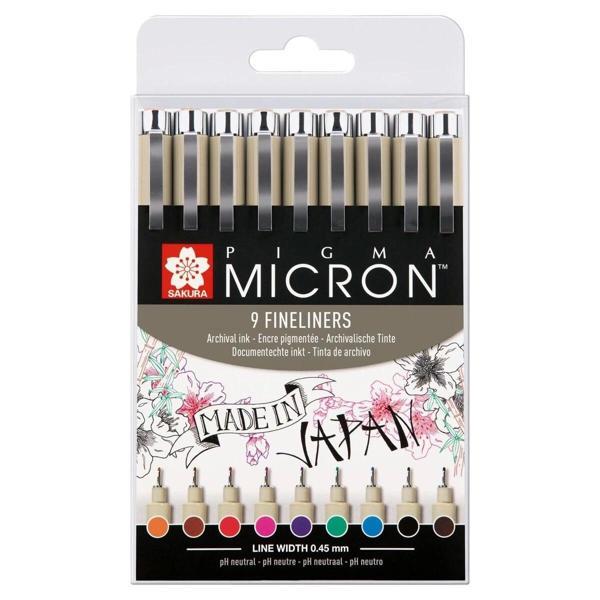 Supertrend Pigma Micron 9 Fineliners 0.5 Çizim Kalemi Seti 9 RENK - Image 1