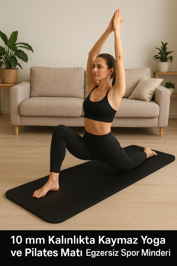 Hepitop 10 Mm Kalınlıkta Kaymaz Yoga Ve Pilates Matı – Egzersiz Spor Minderi 185 X 61 Cm - Image 1