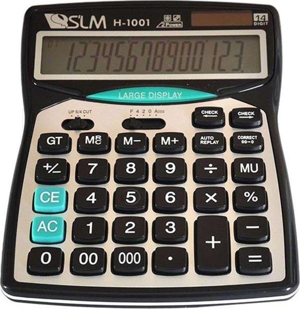Slm Hesap Makinesı 12 Haneli Güneş Enerjili H-1001 - Image 1