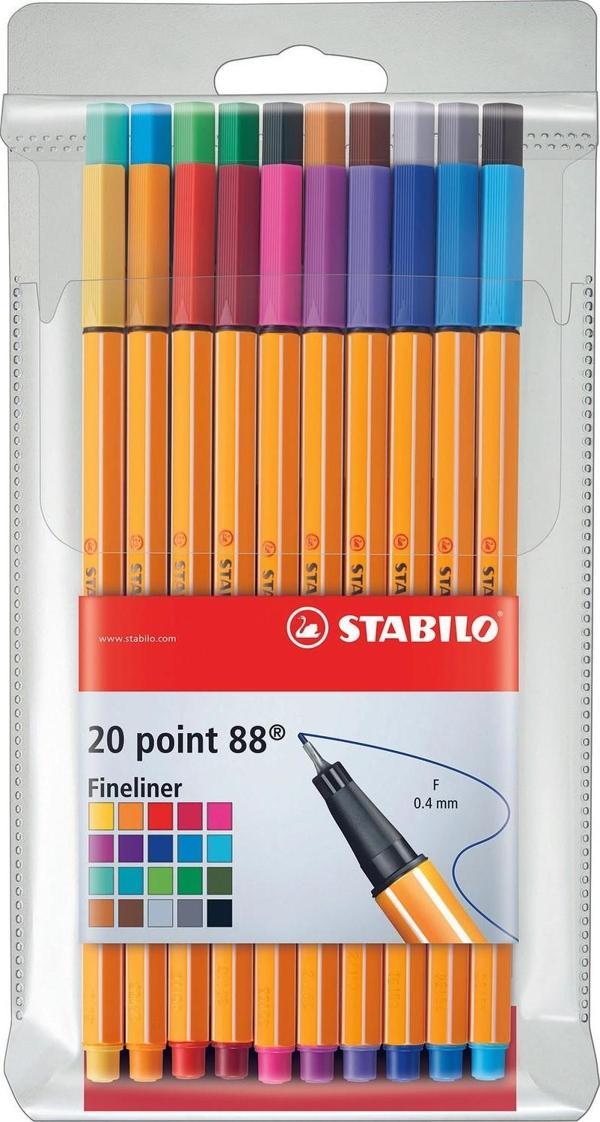 Stabilo Keçe Uçlu İnce Fineliner Kalem 88 Point 0.4 Mm 20 Renk Askılı Paket 8820 - Image 1
