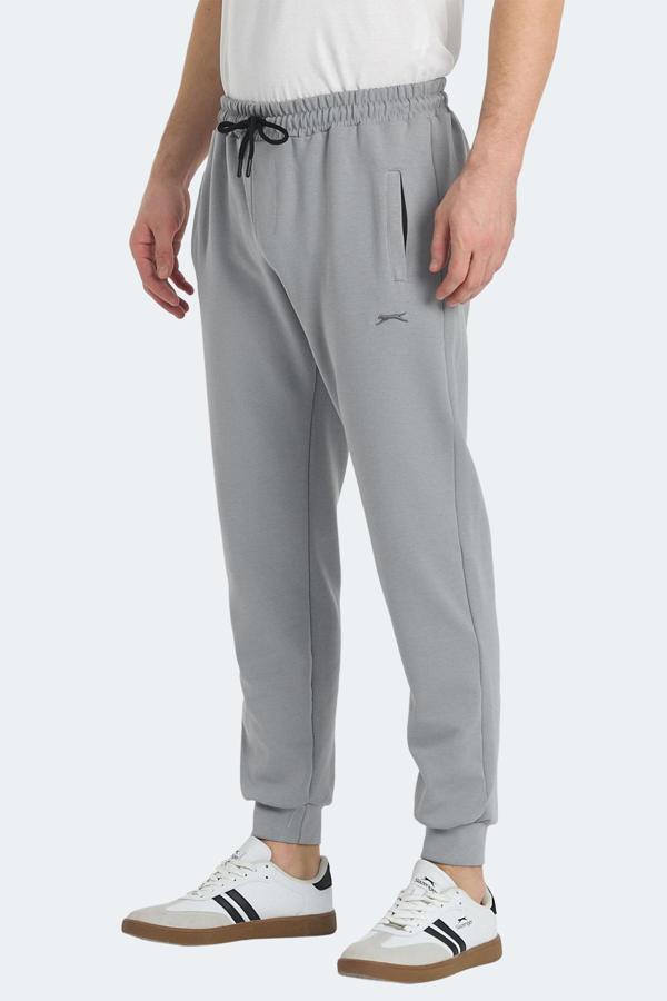 Slazenger KIWI Erkek Fermuar Cepli Dar Paça Gri Eşofman Altı - Image 1