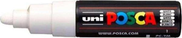 Uni-Ball Markör Boyama Kalemi Posca 4.5-5.5 Su Bazlı Poster Markörü Beyaz PC-7M (6 Lı Paket) - Image 1