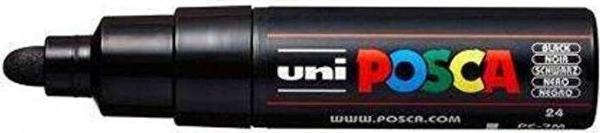 Uni-Ball Markör Boyama Kalemi Posca 4.5-5.5 Su Bazlı Poster Markörü Siyah PC-7M (6 Lı Paket) - Image 1