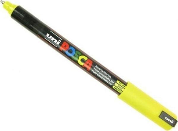 Uni-Ball Markör Boyama Kalemi Posca Su Bazlı Poster 0.7 Mm Sarı PC-1MR (6 Lı Paket) - Image 1