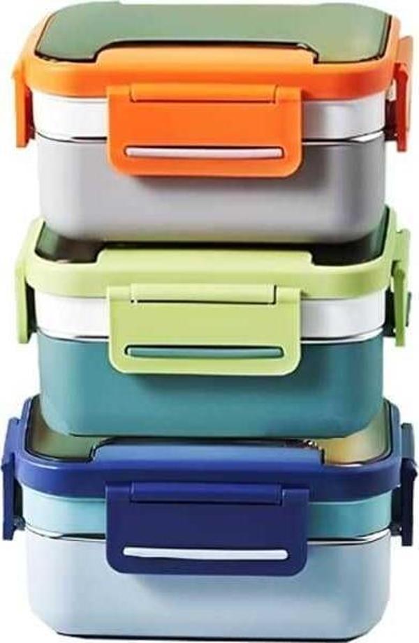 Vagon Karma Çelik Lunch Box Yemek Kutusu (Beslenme Kutusu) 1200 Ml Bl20182 - Image 1