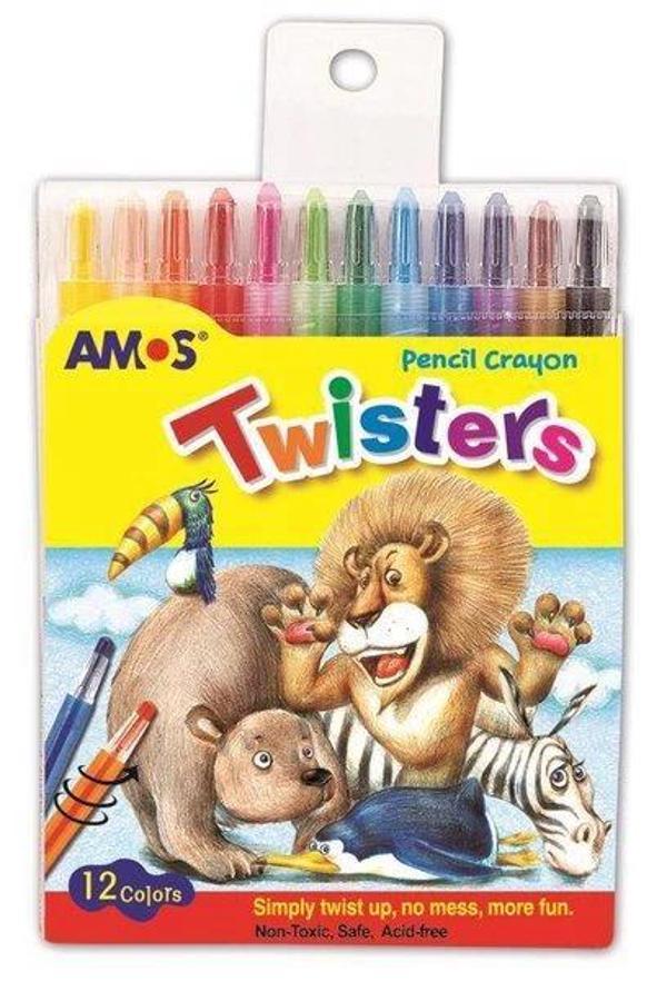 Supertrend Twisters Pencil Crayon Çevirmeli Mum Boya 12 Renk - Image 1