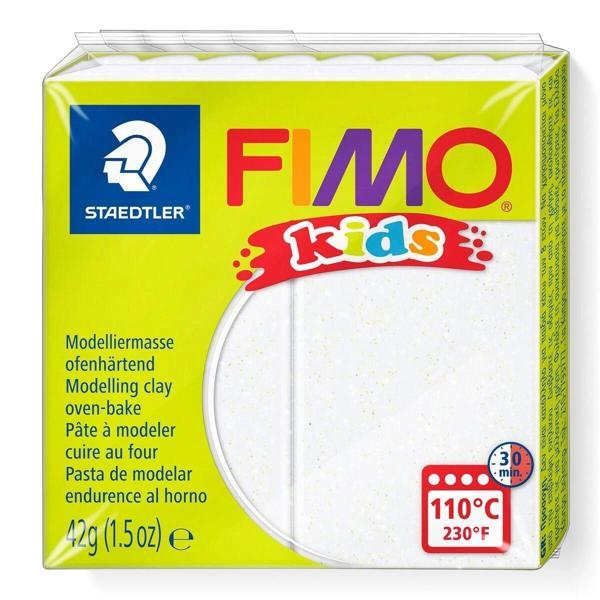 Supertrend Fimo Kids Yumuşak Polimer Kil 052 Glitter (Simli) White - Image 1