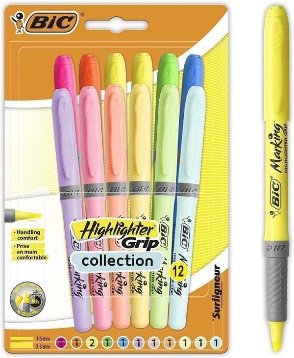 Supertrend Marking Highlighter Grip İşaretleme Kalemi Seti 12 Renk Pastel ve Neon - Image 1