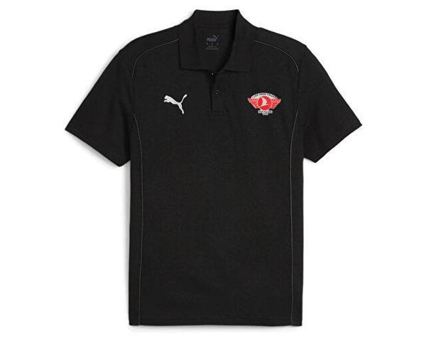 Puma Turk Hava Yolları Polo Tısort Türk Hava Yolları Erkek Futbol Polo Yaka Antrenman Tişörtü THY-65853503 Siyah - Image 1