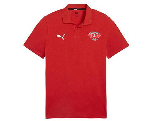 Puma Turk Hava Yolları Polo Tısort Türk Hava Yolları Erkek Futbol Polo Yaka Antrenman Tişörtü THY-65860501 Kırmızı - Image 1