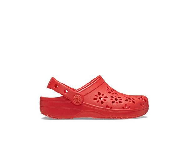 Crocs Classic Floral Cut Out Clog T Çocuk Terliği 210944-6ZR Kırmızı - Image 1